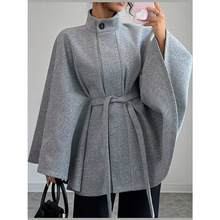 Tie Waist Cape Outerwear Apparel and Accessories