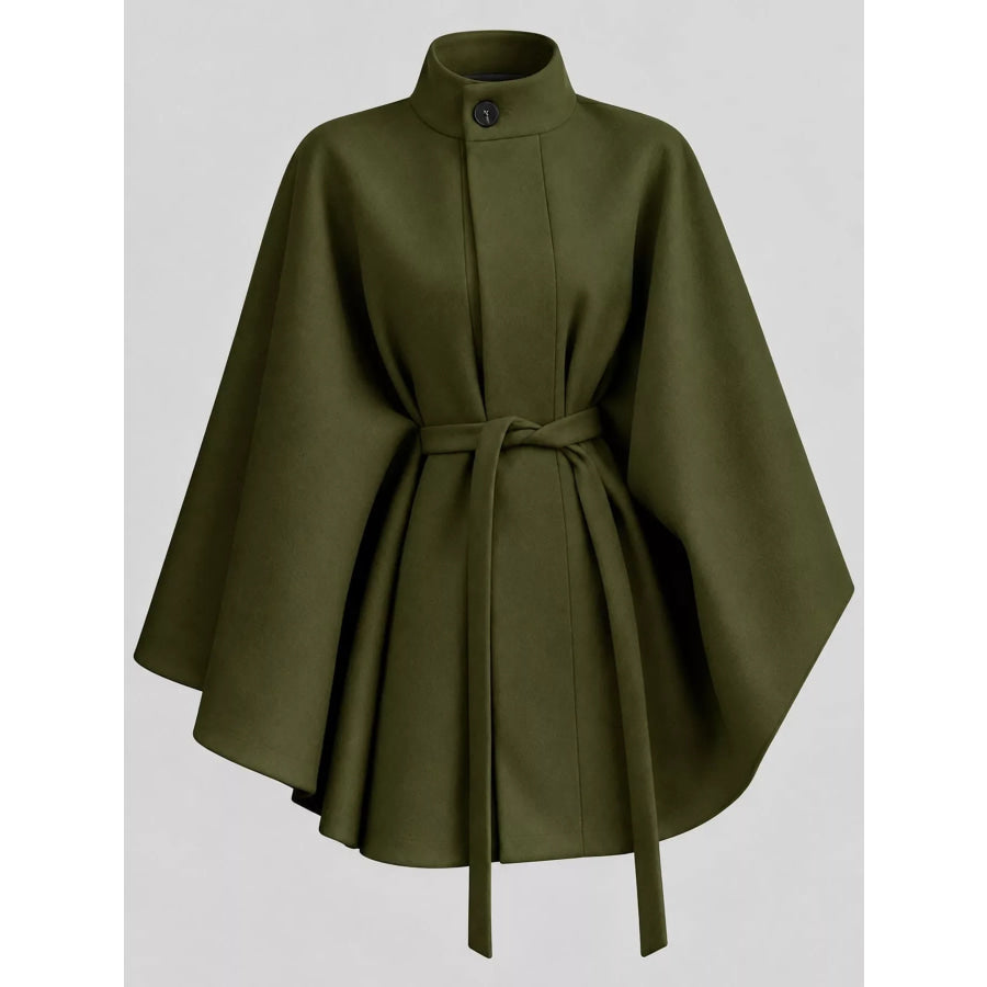Tie Waist Cape Outerwear Apparel and Accessories