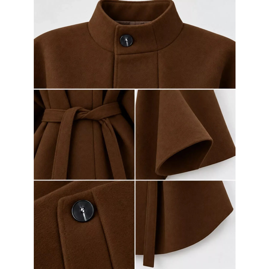 Tie Waist Cape Outerwear Apparel and Accessories