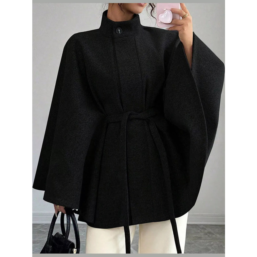 Tie Waist Cape Outerwear Apparel and Accessories