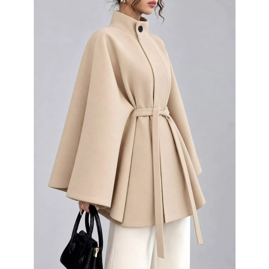 Tie Waist Cape Outerwear Apparel and Accessories
