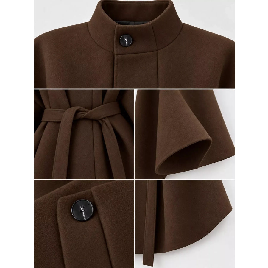 Tie Waist Cape Outerwear Apparel and Accessories