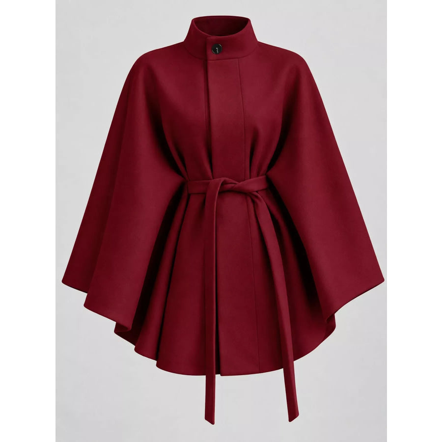 Tie Waist Cape Outerwear Apparel and Accessories