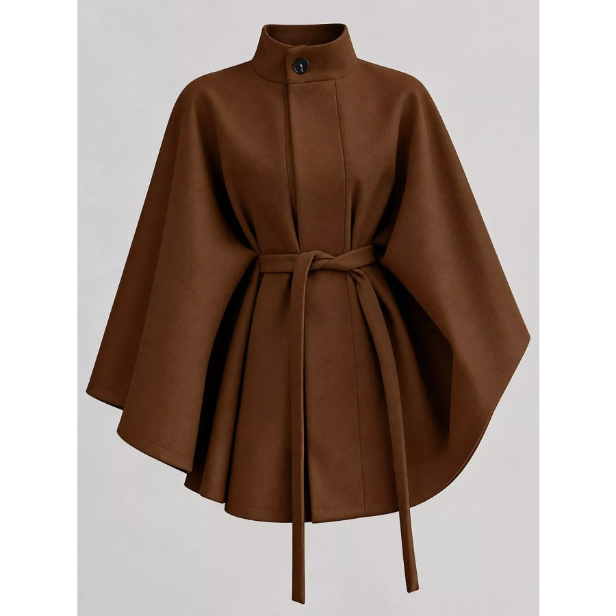 Tie Waist Cape Outerwear Apparel and Accessories