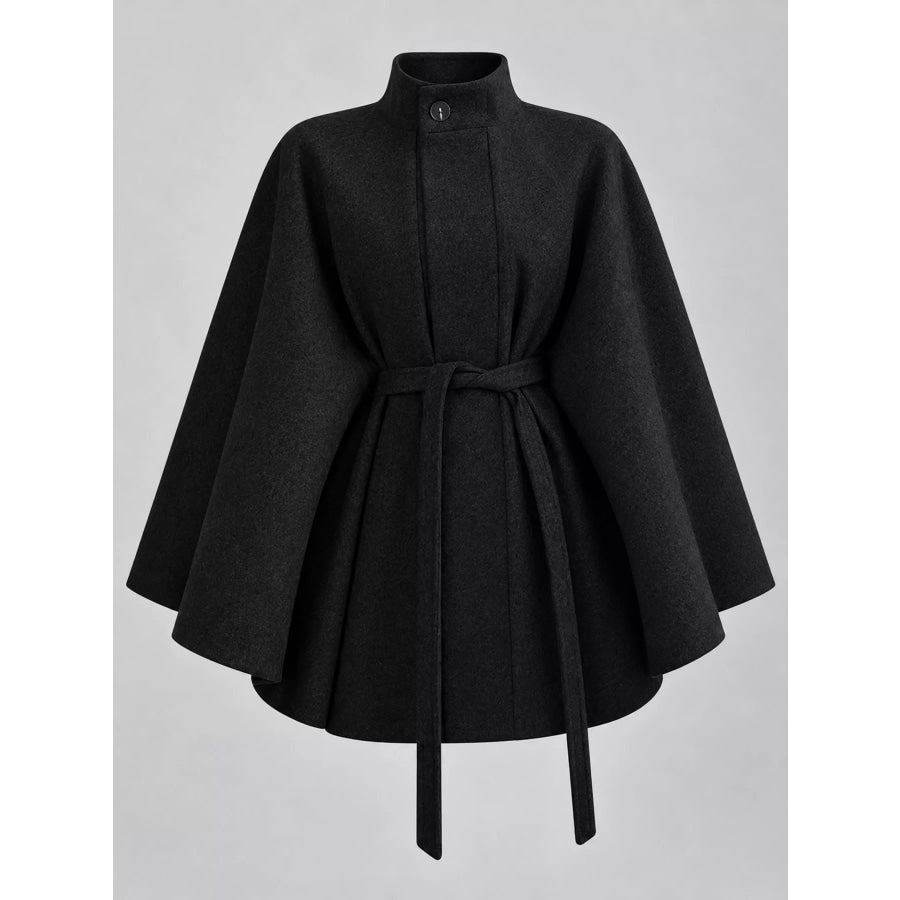 Tie Waist Cape Outerwear Apparel and Accessories
