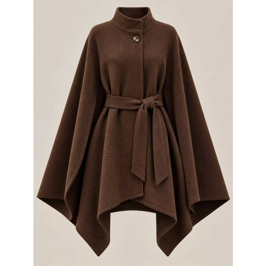 Tie Waist Cape Outerwear Apparel and Accessories
