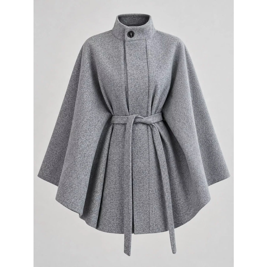 Tie Waist Cape Outerwear Apparel and Accessories