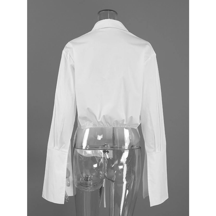 Tie-Waist Detail Wrap-Front Shirt Apparel and Accessories