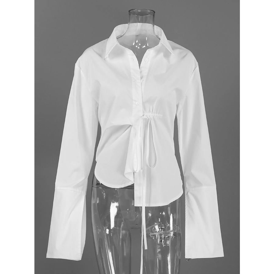 Tie-Waist Detail Wrap-Front Shirt Apparel and Accessories