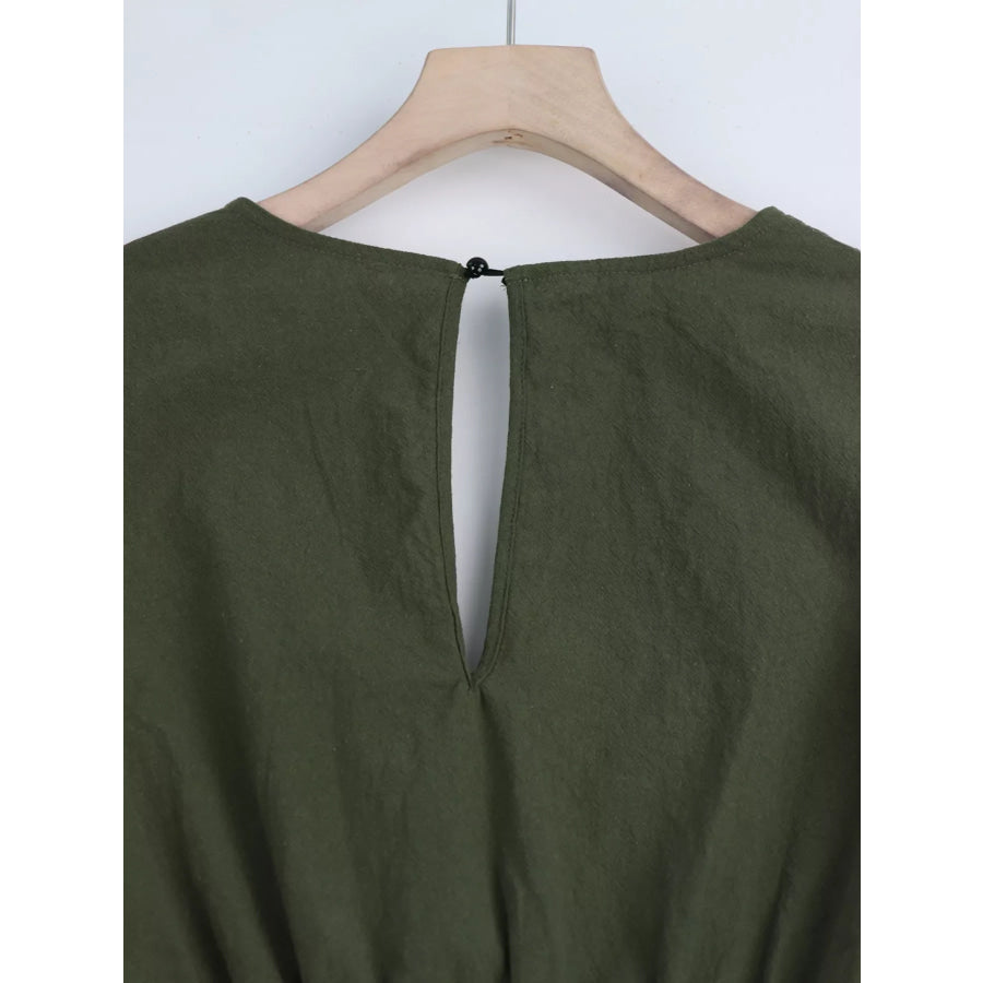 Tie Waist Flutter Sleeve Romper Apparel and Accessories