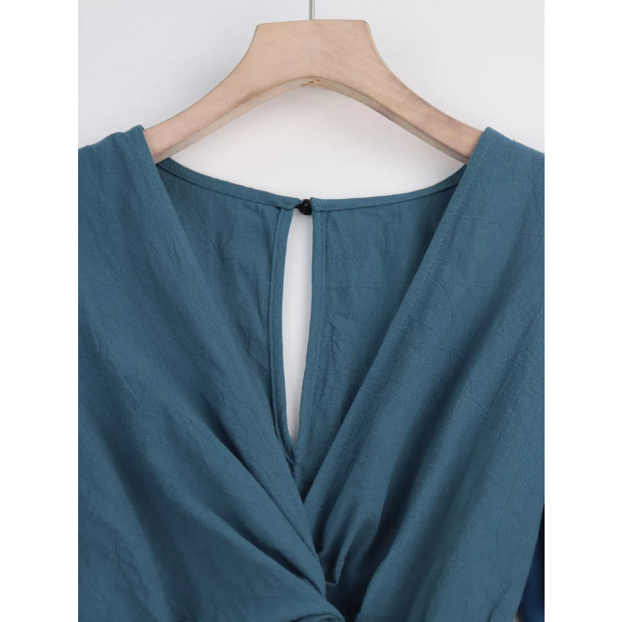Tie Waist Flutter Sleeve Romper Apparel and Accessories
