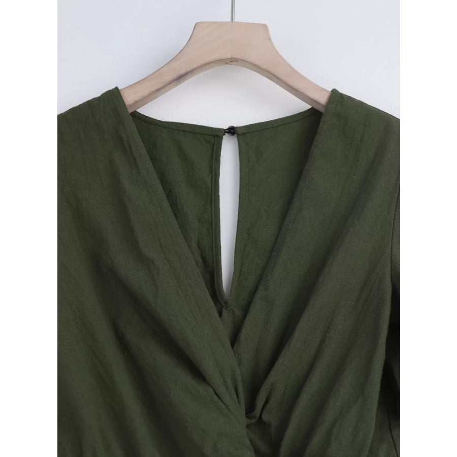 Tie Waist Flutter Sleeve Romper Apparel and Accessories