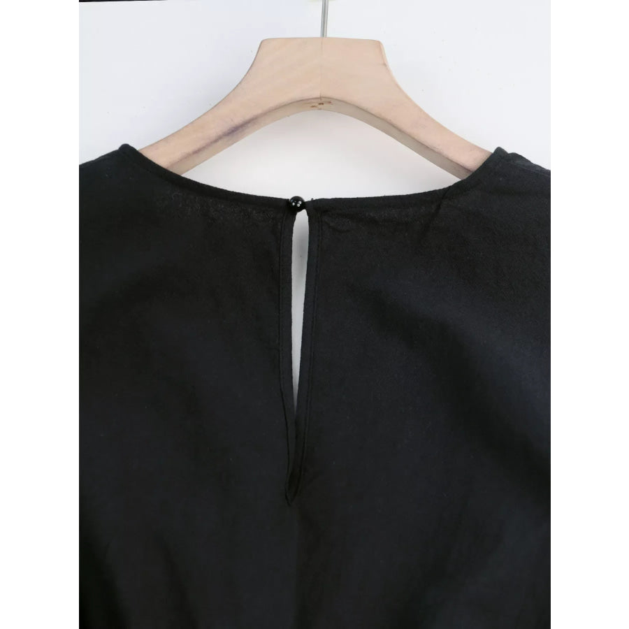 Tie Waist Flutter Sleeve Romper Apparel and Accessories