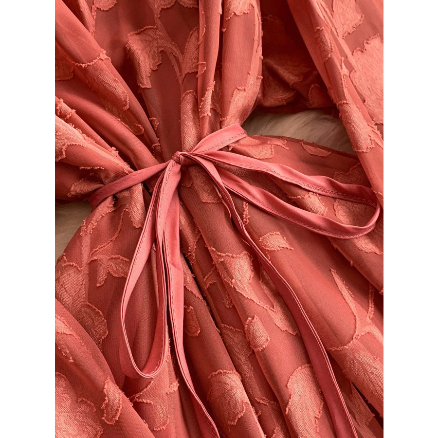 Tie Waist Long Sleeve Dress Apparel and Accessories