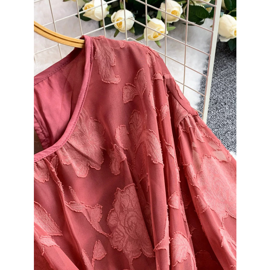 Tie Waist Long Sleeve Dress Apparel and Accessories
