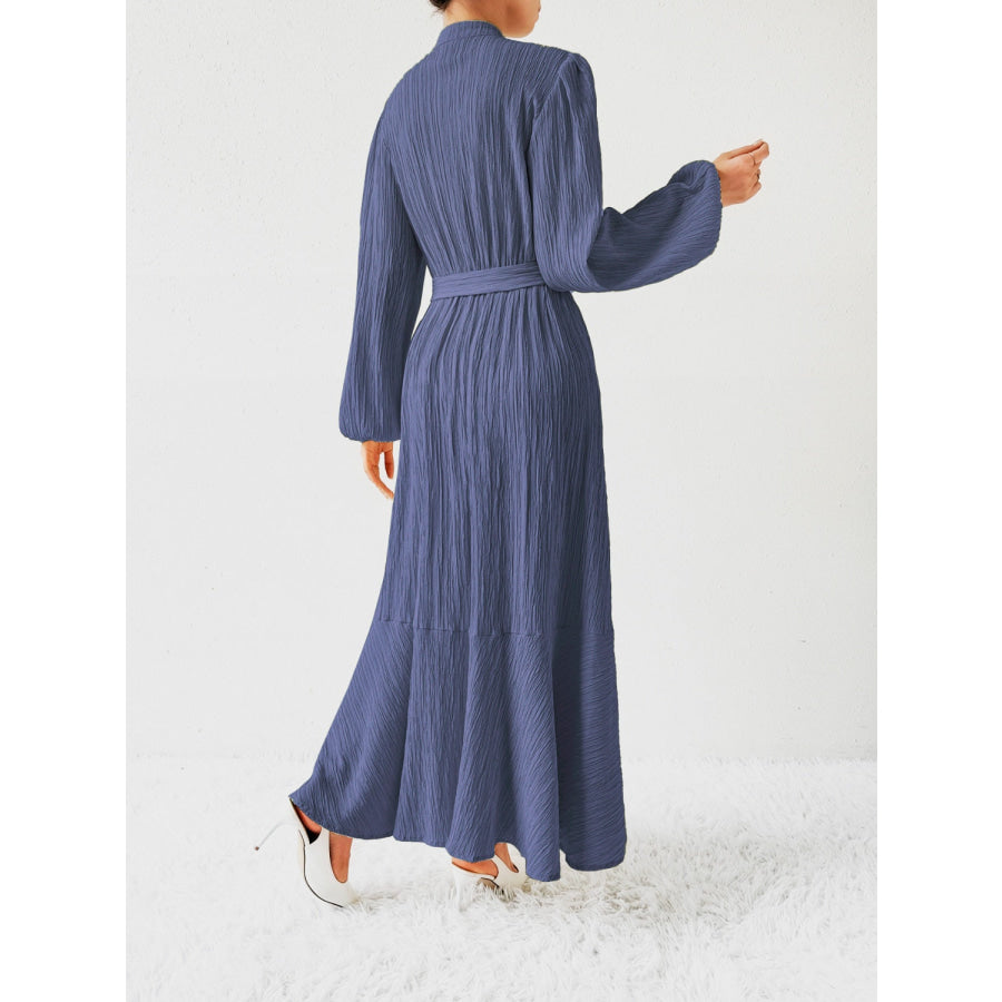 Tie Waist Long Sleeve Dress Apparel and Accessories