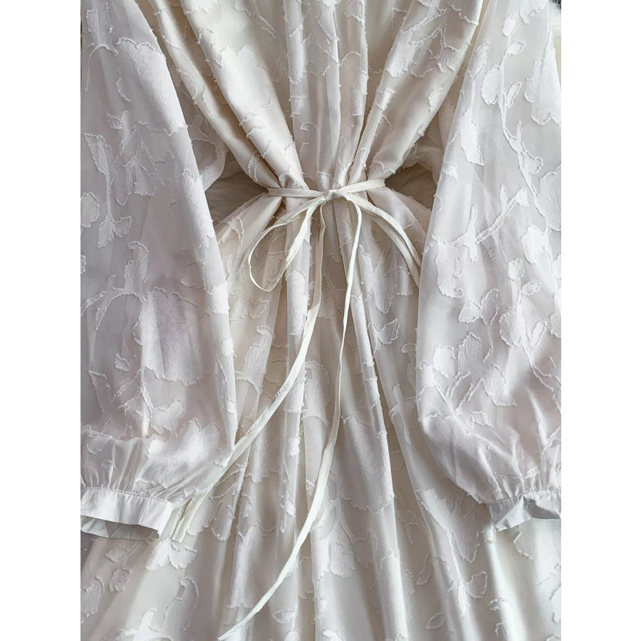 Tie Waist Long Sleeve Dress Apparel and Accessories