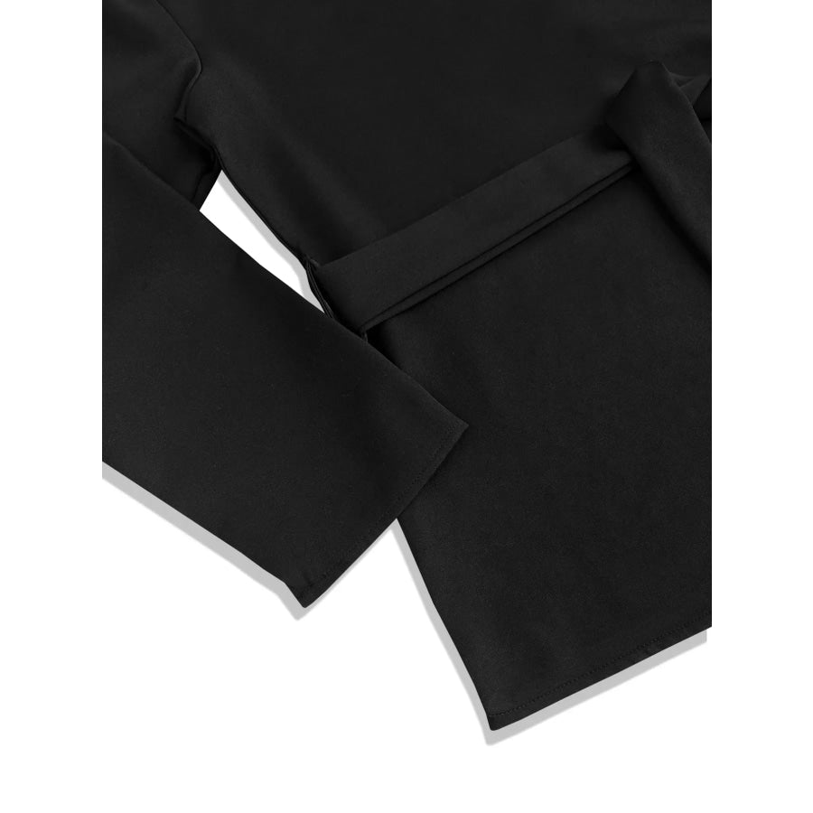 Tie-Waist Long Sleeve Top and Pants Set Apparel and Accessories