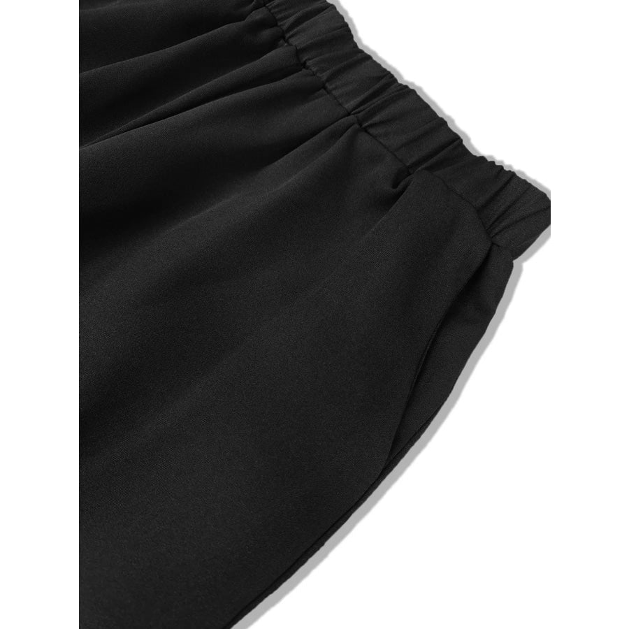 Tie-Waist Long Sleeve Top and Pants Set Apparel and Accessories