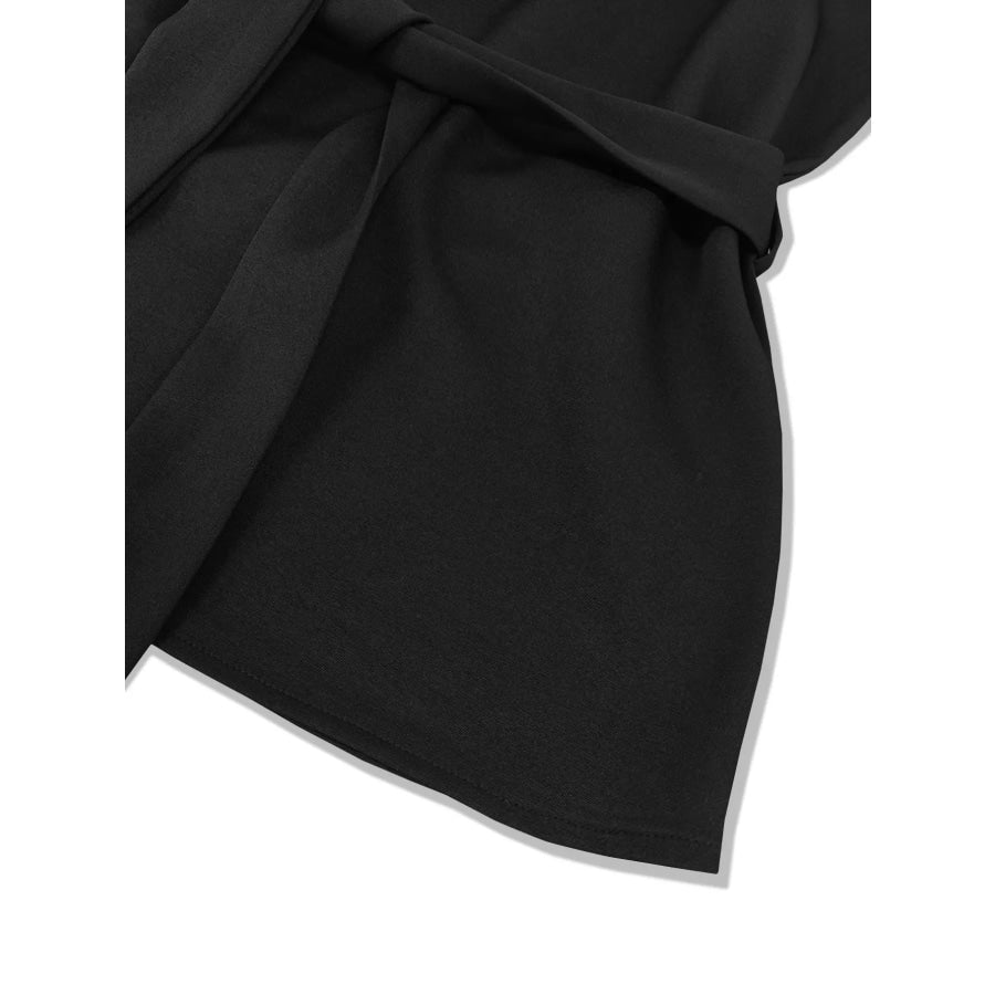 Tie-Waist Long Sleeve Top and Pants Set Apparel and Accessories