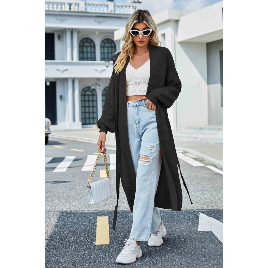 Tie Waist Longline Cardigan