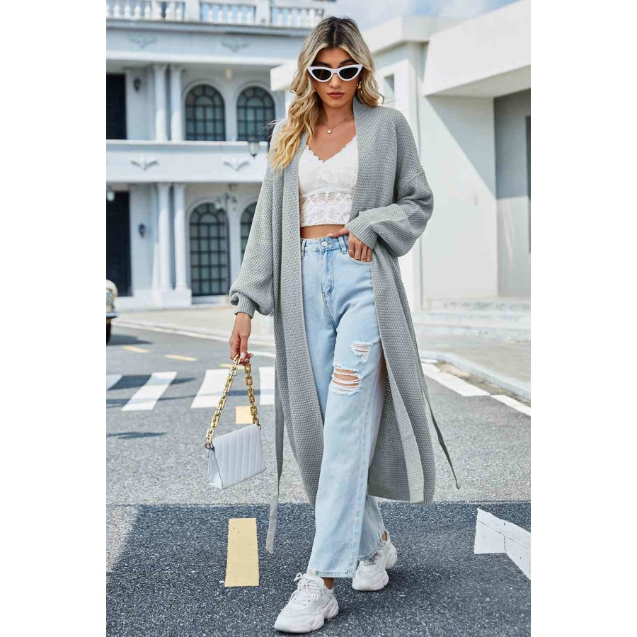 Tie Waist Longline Cardigan