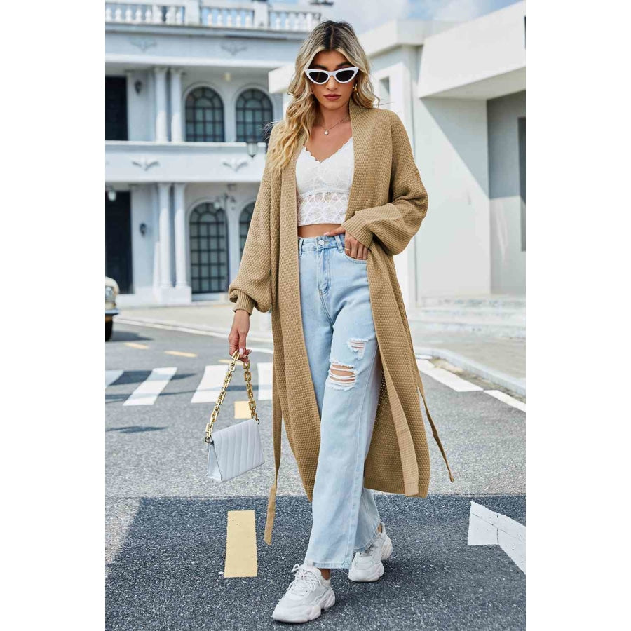 Tie Waist Longline Cardigan