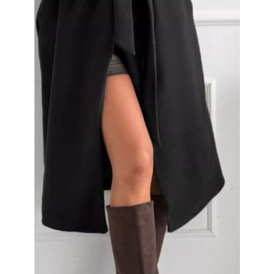 Tie Waist Longline Coat Apparel and Accessories