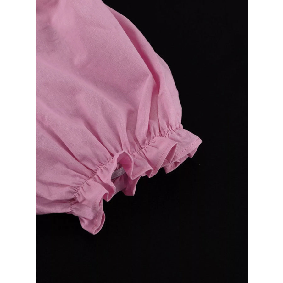 Tie Waist Puff Sleeve Maxi Dress Apparel and Accessories