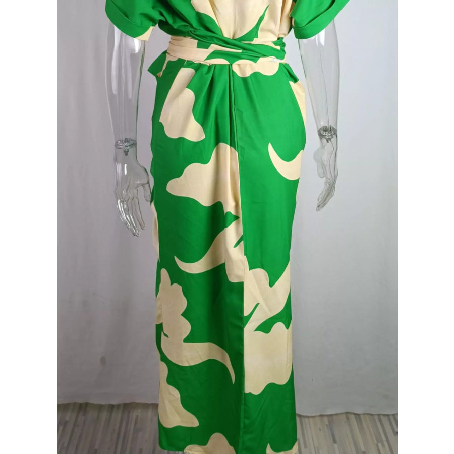 Tie Waist Short Sleeve Shirt Dress Apparel and Accessories