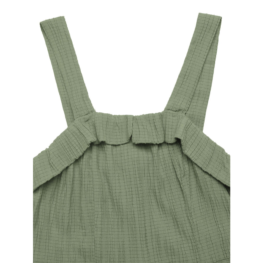 Tie Waist Wide Leg Jumpsuit Apparel and Accessories