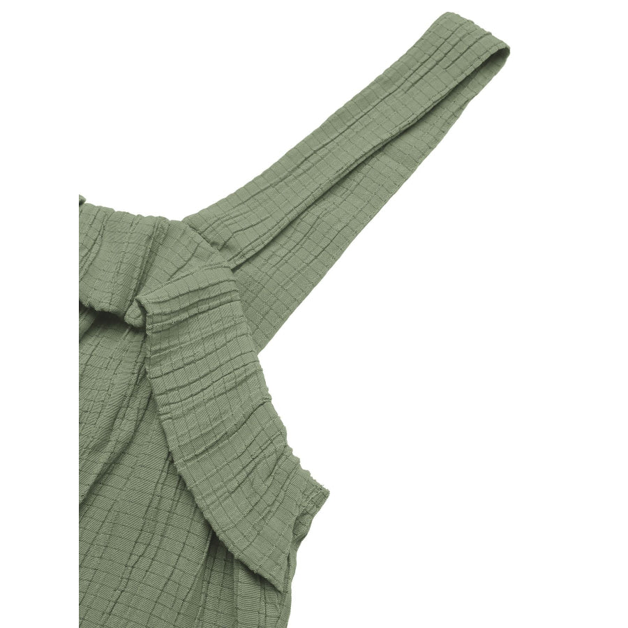 Tie Waist Wide Leg Jumpsuit Apparel and Accessories
