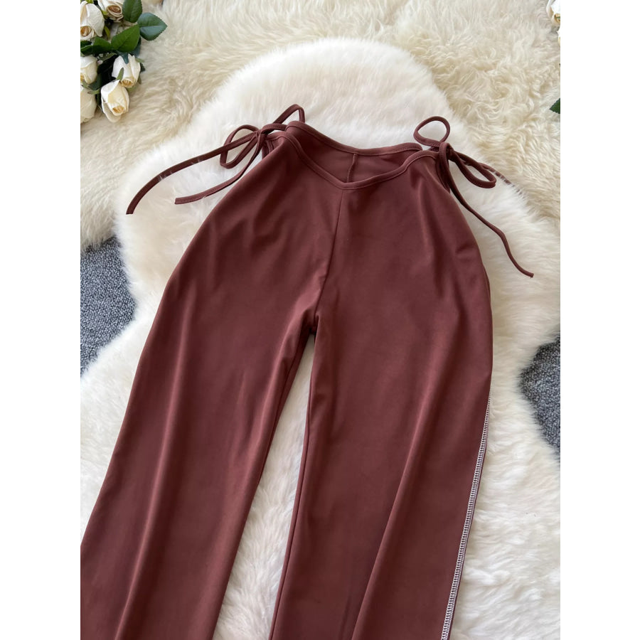 Tie-Waist Wide Leg Pants Apparel and Accessories