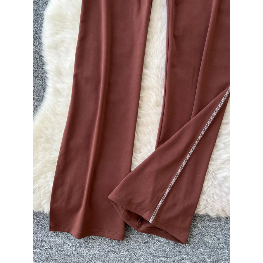 Tie-Waist Wide Leg Pants Apparel and Accessories