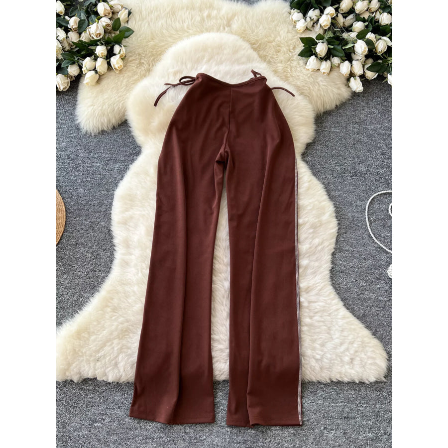 Tie-Waist Wide Leg Pants Apparel and Accessories