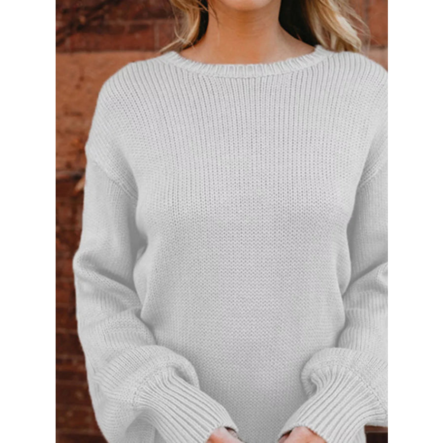 Tied Back Long Sleeve Sweater Apparel and Accessories