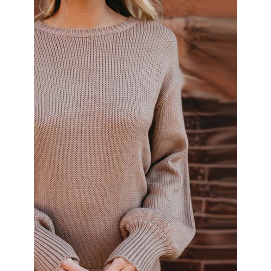 Tied Back Long Sleeve Sweater Apparel and Accessories