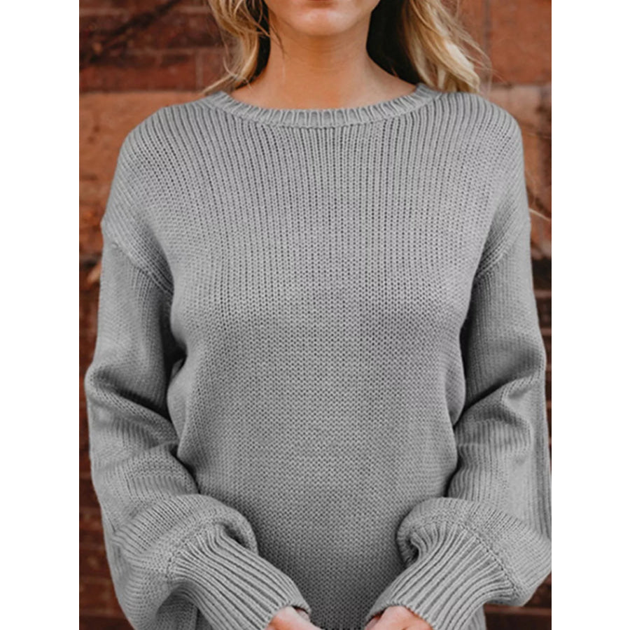 Tied Back Long Sleeve Sweater Apparel and Accessories