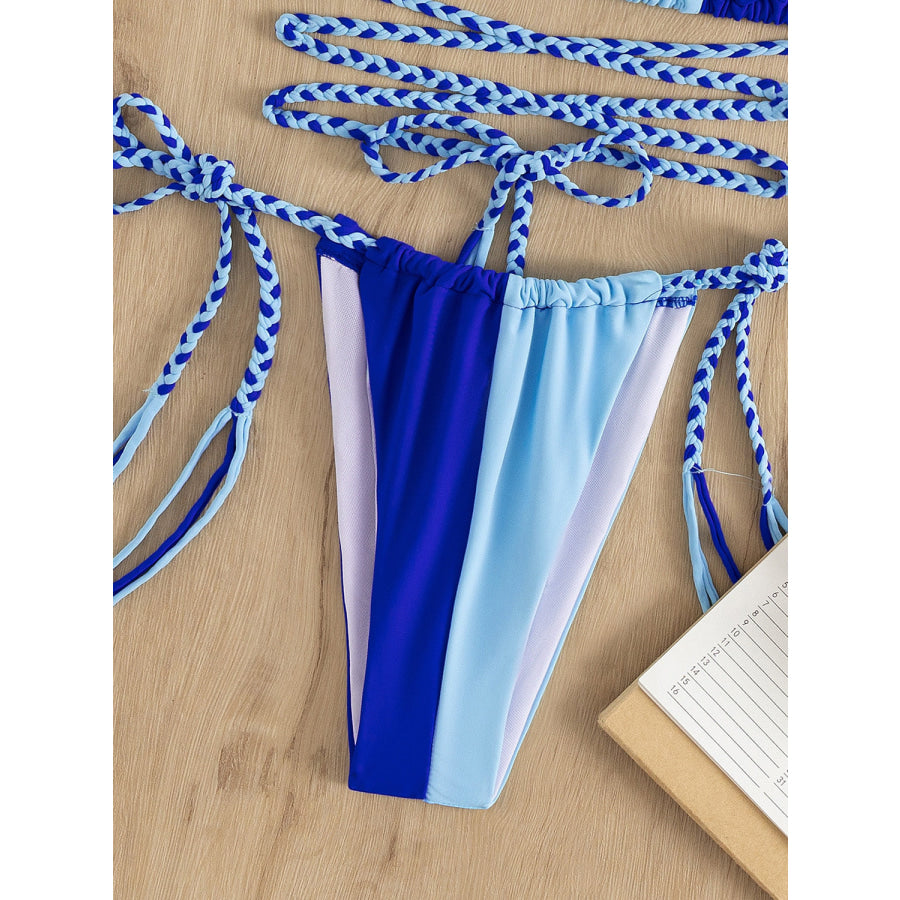 Tied Color Block Two - Piece Swim Set Apparel and Accessories