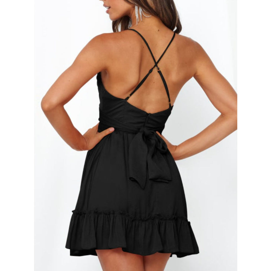 Tied Crisscross Scoop Neck Cami Dress Apparel and Accessories