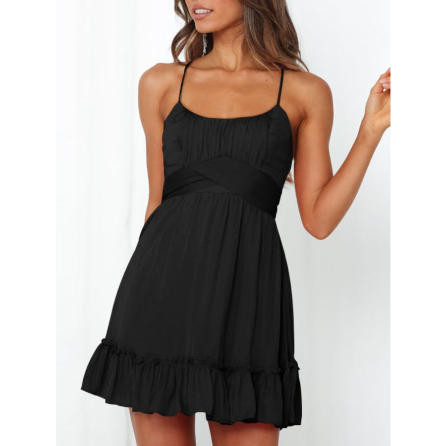 Tied Crisscross Scoop Neck Cami Dress Apparel and Accessories