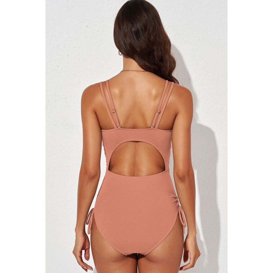 Tied Cutout Plunge One-Piece Swimsuit Apparel and Accessories