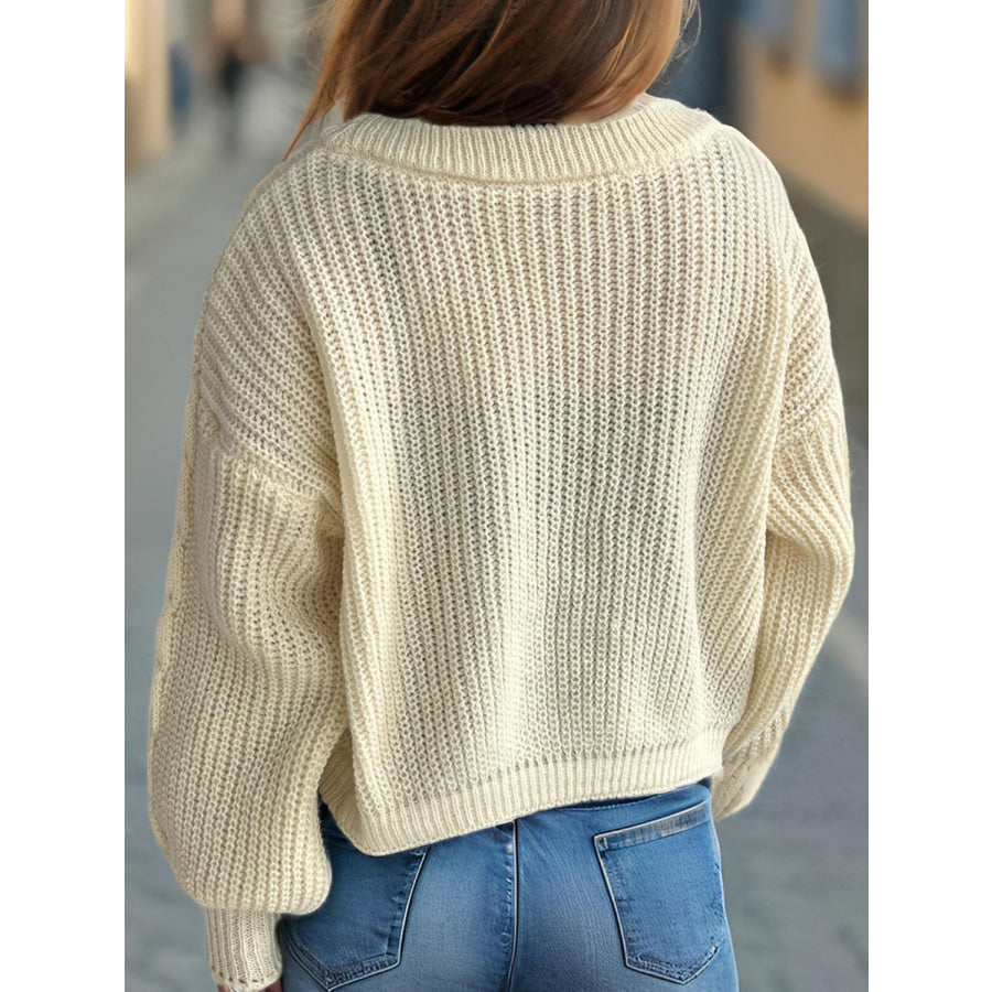 Tied Dropped Shoulder Long Sleeve Cardigan Apparel and Accessories