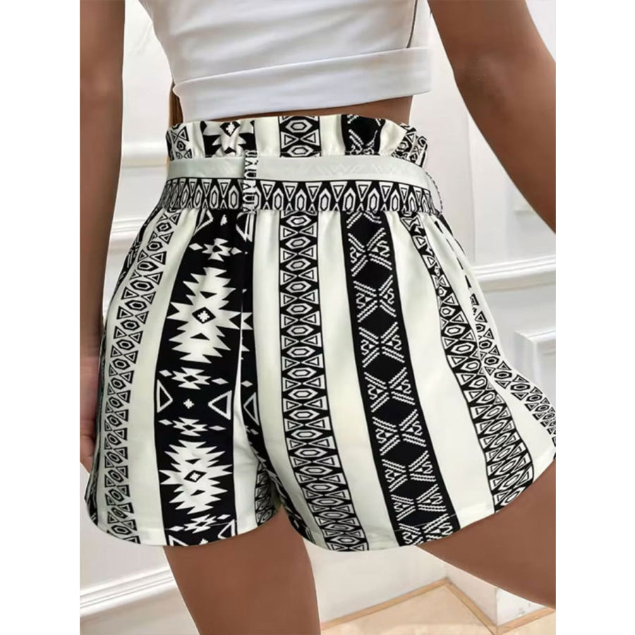 Tied Geometric Shorts Apparel and Accessories