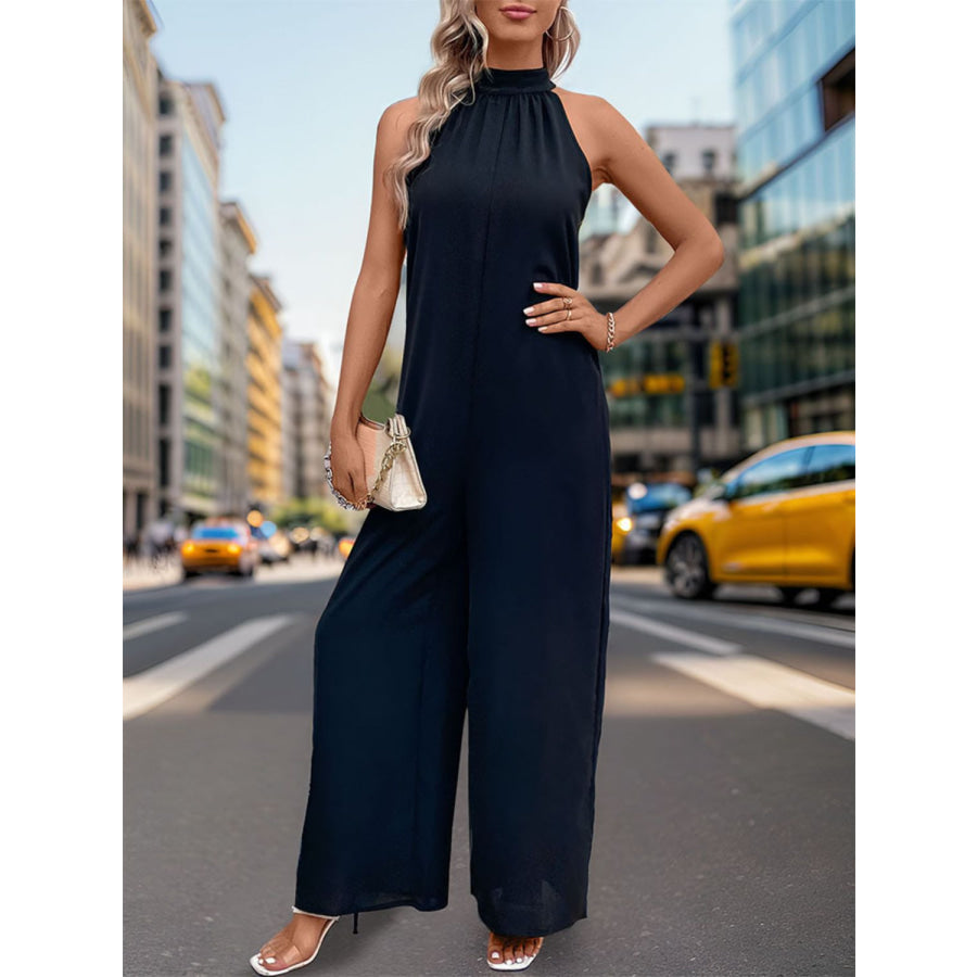 Tied Grecian Wide Leg Jumpsuit Apparel and Accessories