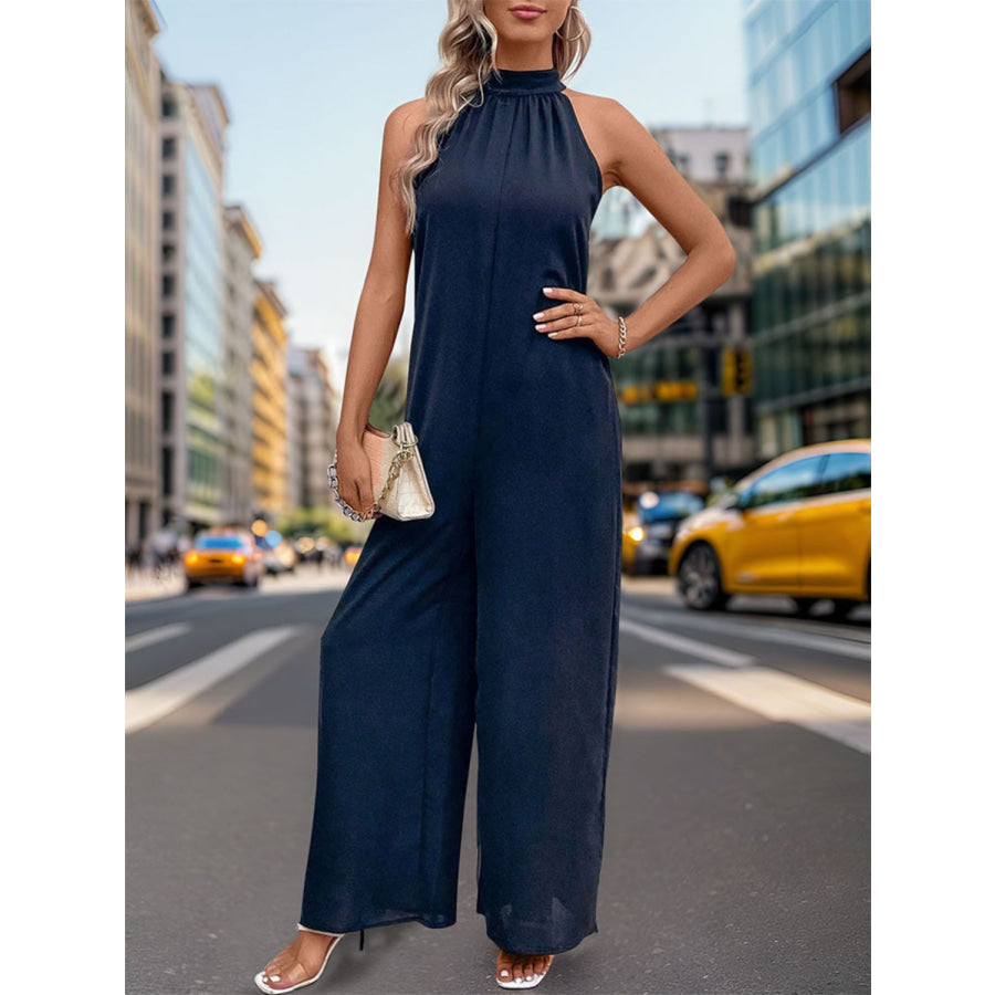 Tied Grecian Wide Leg Jumpsuit Apparel and Accessories