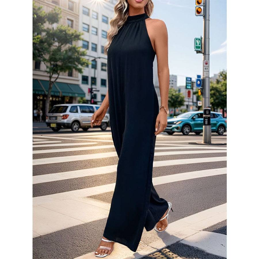 Tied Grecian Wide Leg Jumpsuit Apparel and Accessories