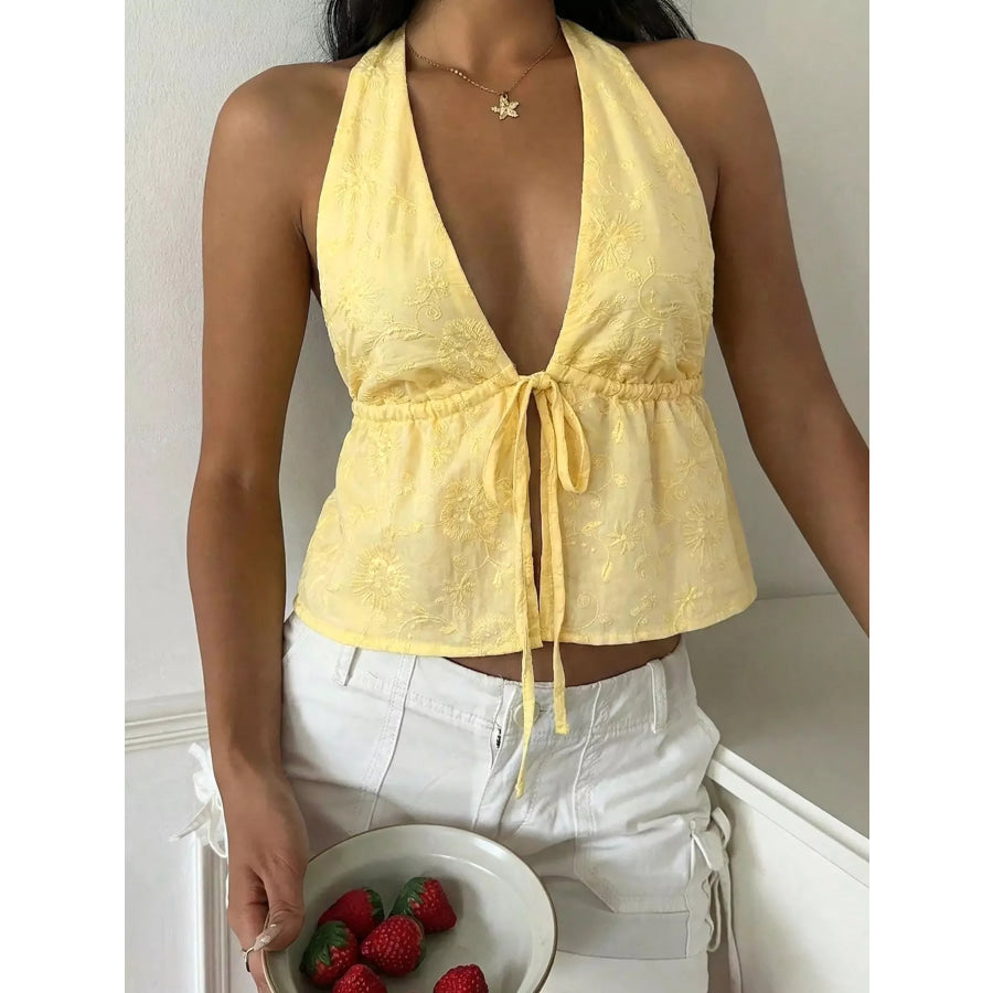 Tied Halter Neck Tank Apparel and Accessories