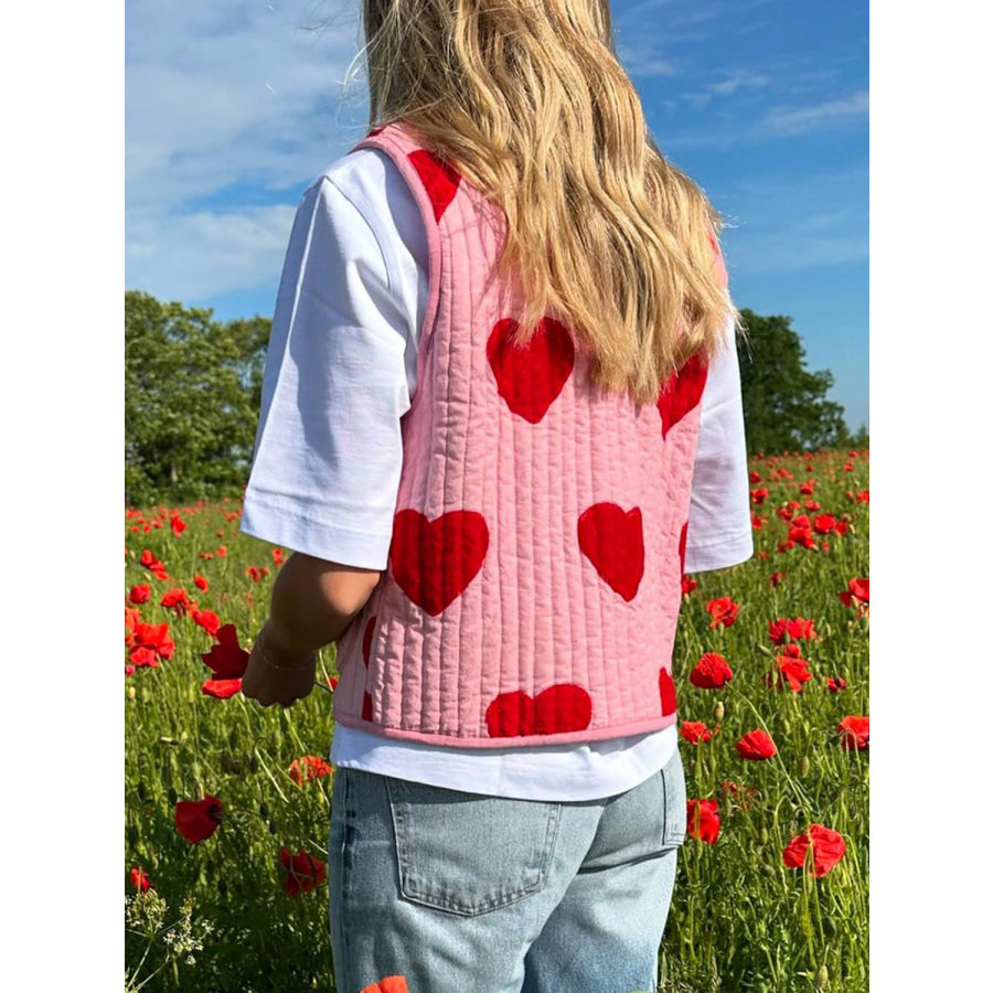 Tied Heart Vest with Pockets Apparel and Accessories