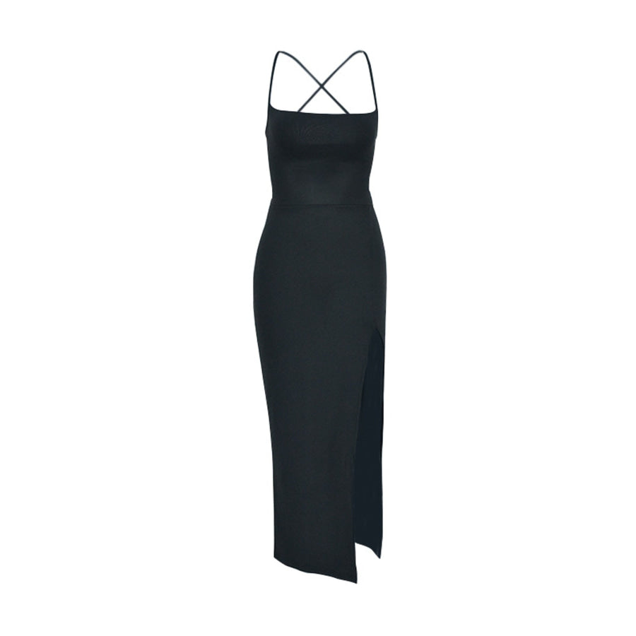Tied High-Slit Bodycon Dress Apparel and Accessories